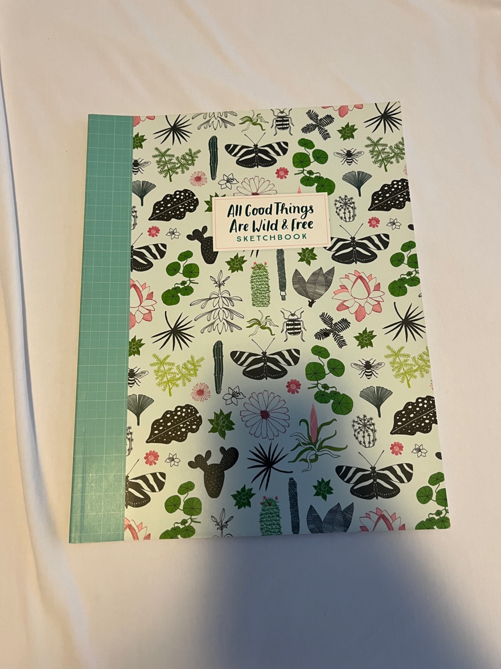 All Good Things Sketchbook - Green, Pink & Black Botanical Cover
